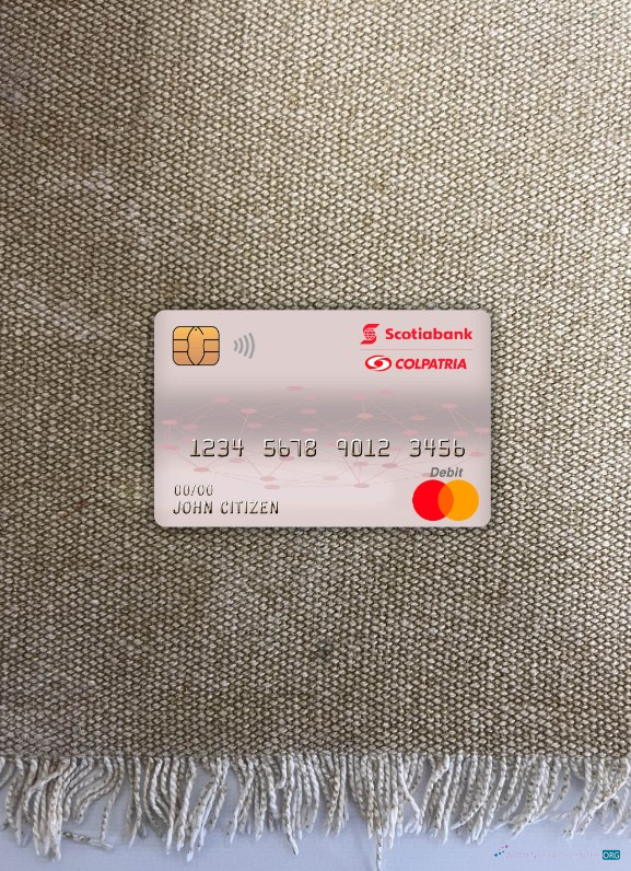 Download Colombia Scotiabank colpatria bank master debit card photolook front Photoshop template